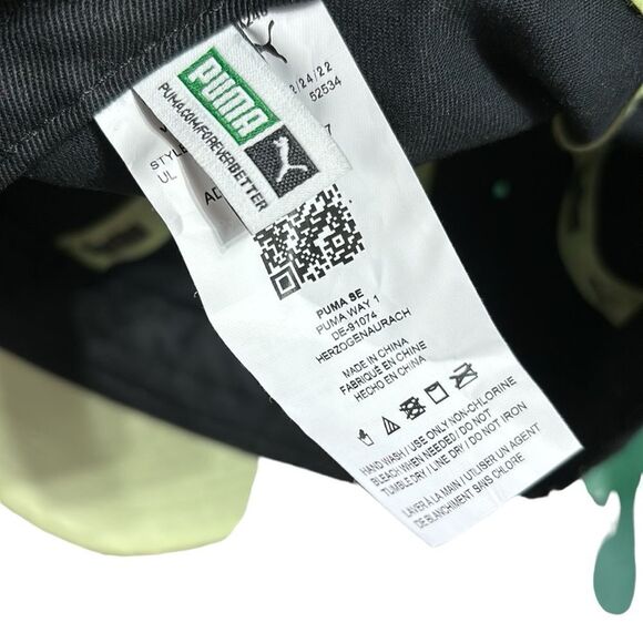 Puma one size fits all adjustable adult hat black/neon green new - Picture 4 of 4